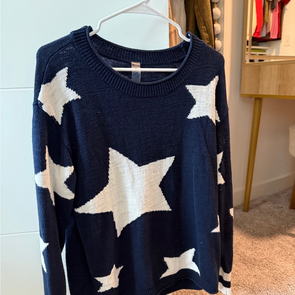 Lou & Grey Navy and White Star Sweater